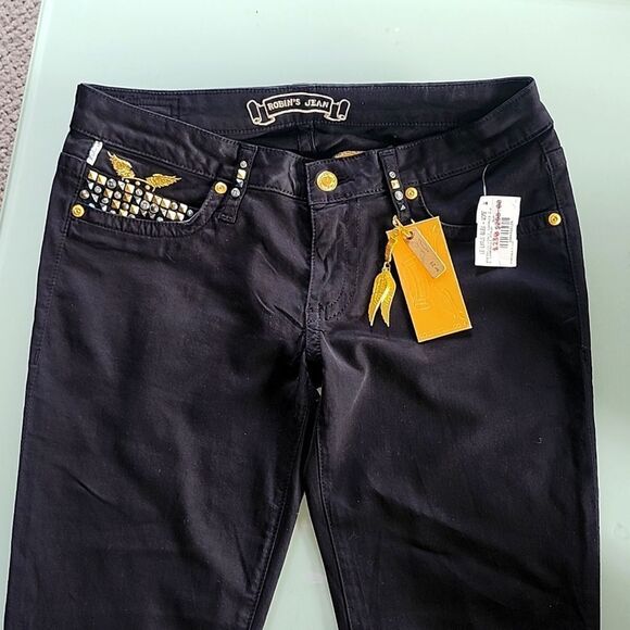 🎉 Host Pick🎉 NWT-Robins Jean  Swarovski Crystals Detail Jeans - Picture 1 of 6